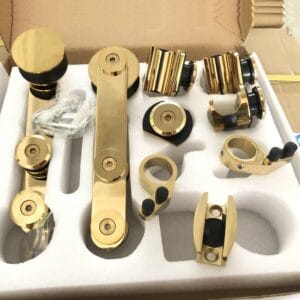 Bánh xe đơn cửa lùa kính ray Ø25 VVP vàng bóng