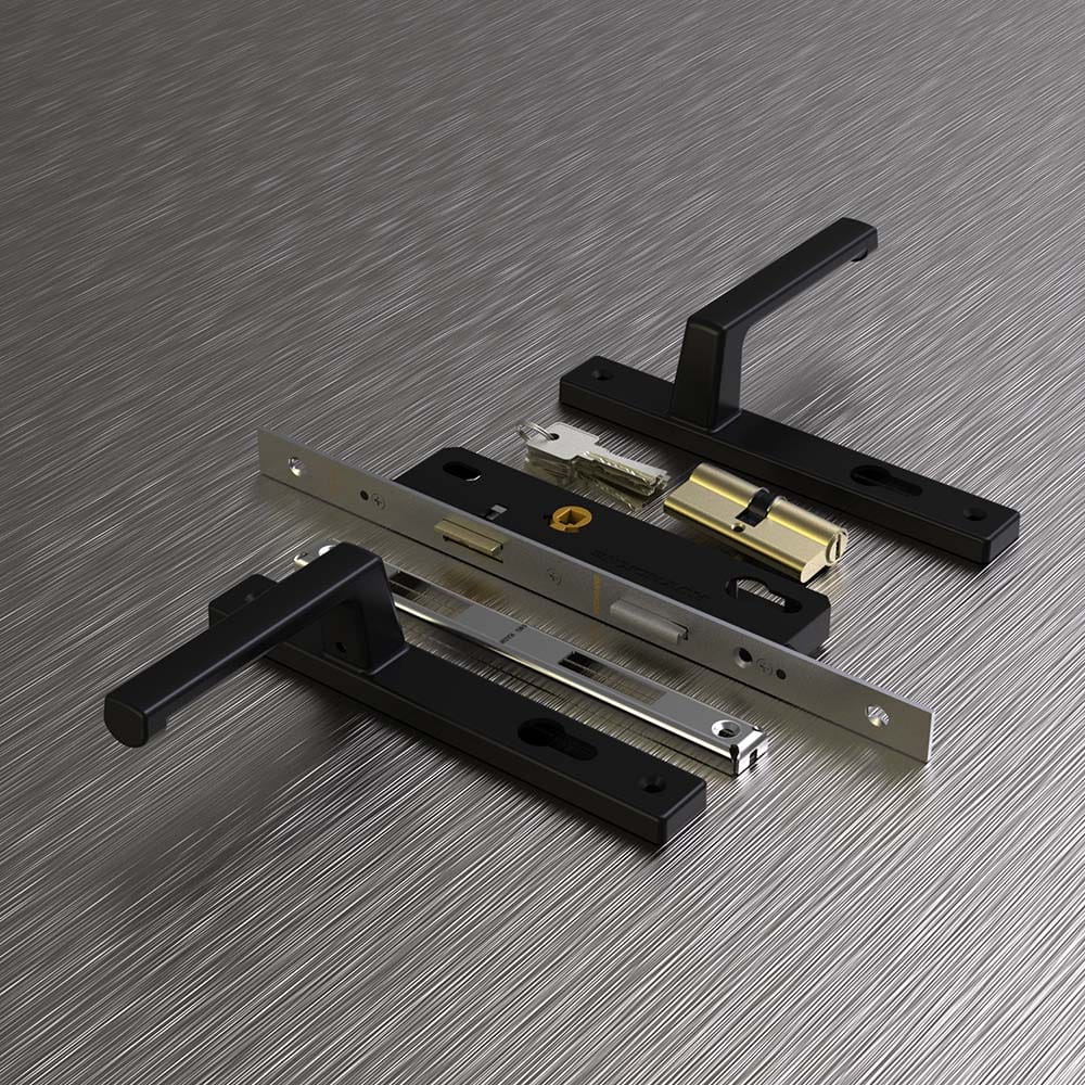 Khóa đơn điểm cửa nhôm AP80 Huy Hoàng màu đen - Ảnh 3