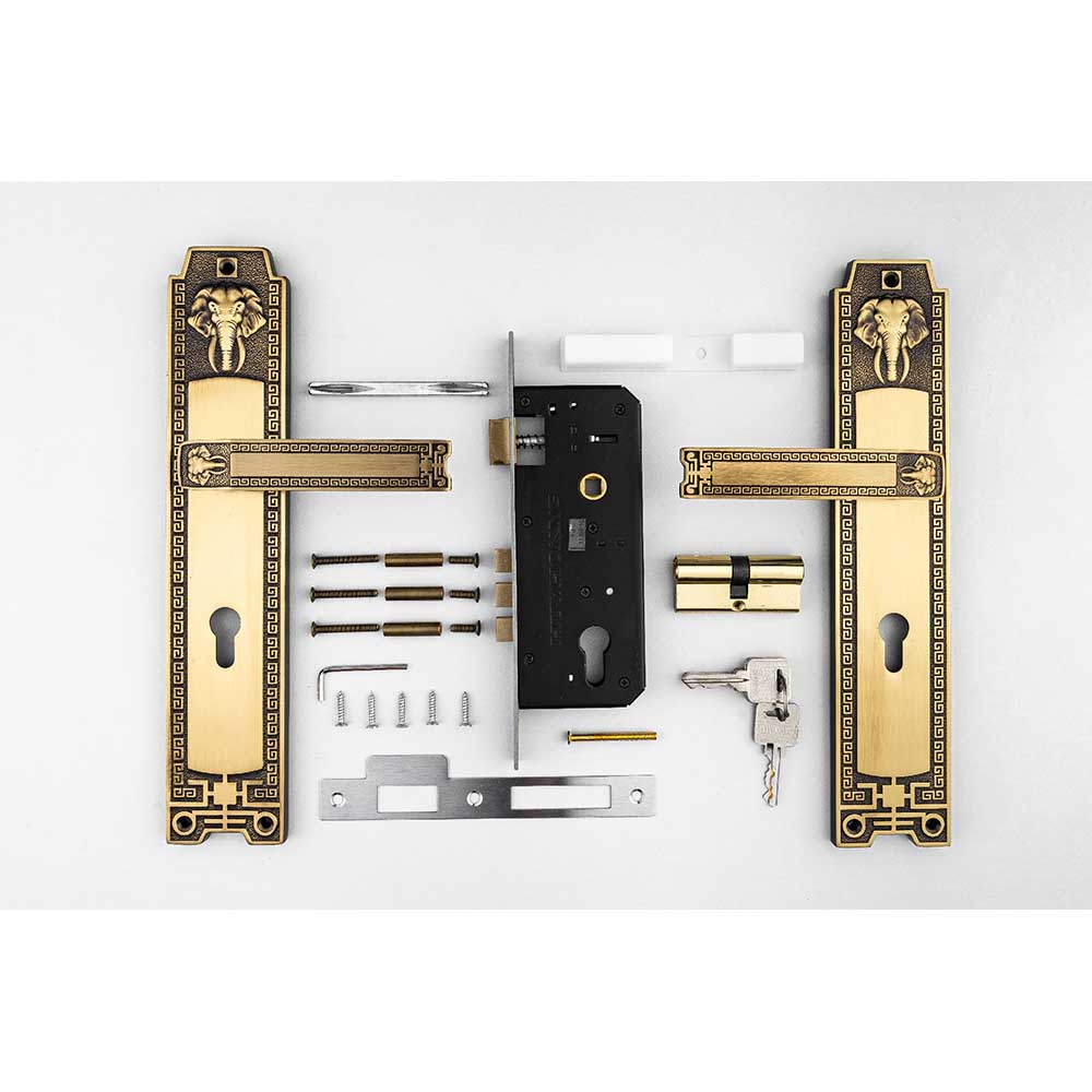 Khóa cửa gỗ đại đồng thau HCR8528D dài 330 - Ảnh 4