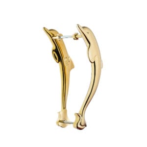 Tay nắm cửa gỗ đại sảnh đồng thau DOLPHIN PVD Gold dài 368