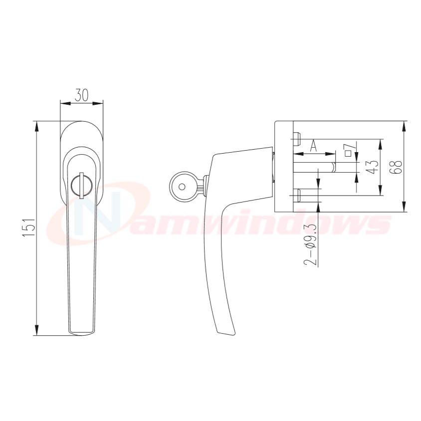 Tay nắm cửa sổ GQ ASSA ABLOY có chìa khóa nhựa lõi thép - Ảnh 4
