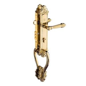 Khóa cửa gỗ đại sảnh đồng thau HC8526 PVD Gold dài 590