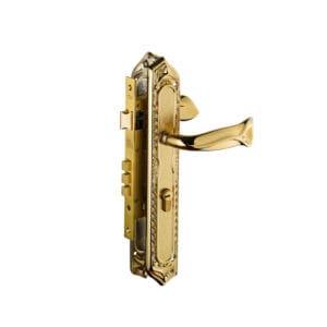Khóa cửa gỗ đại đồng thau HC85 QUEEN PVD Gold dài 370