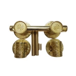 Bộ trùy hoa văn bằng đồng thau màu Gold trung và đại