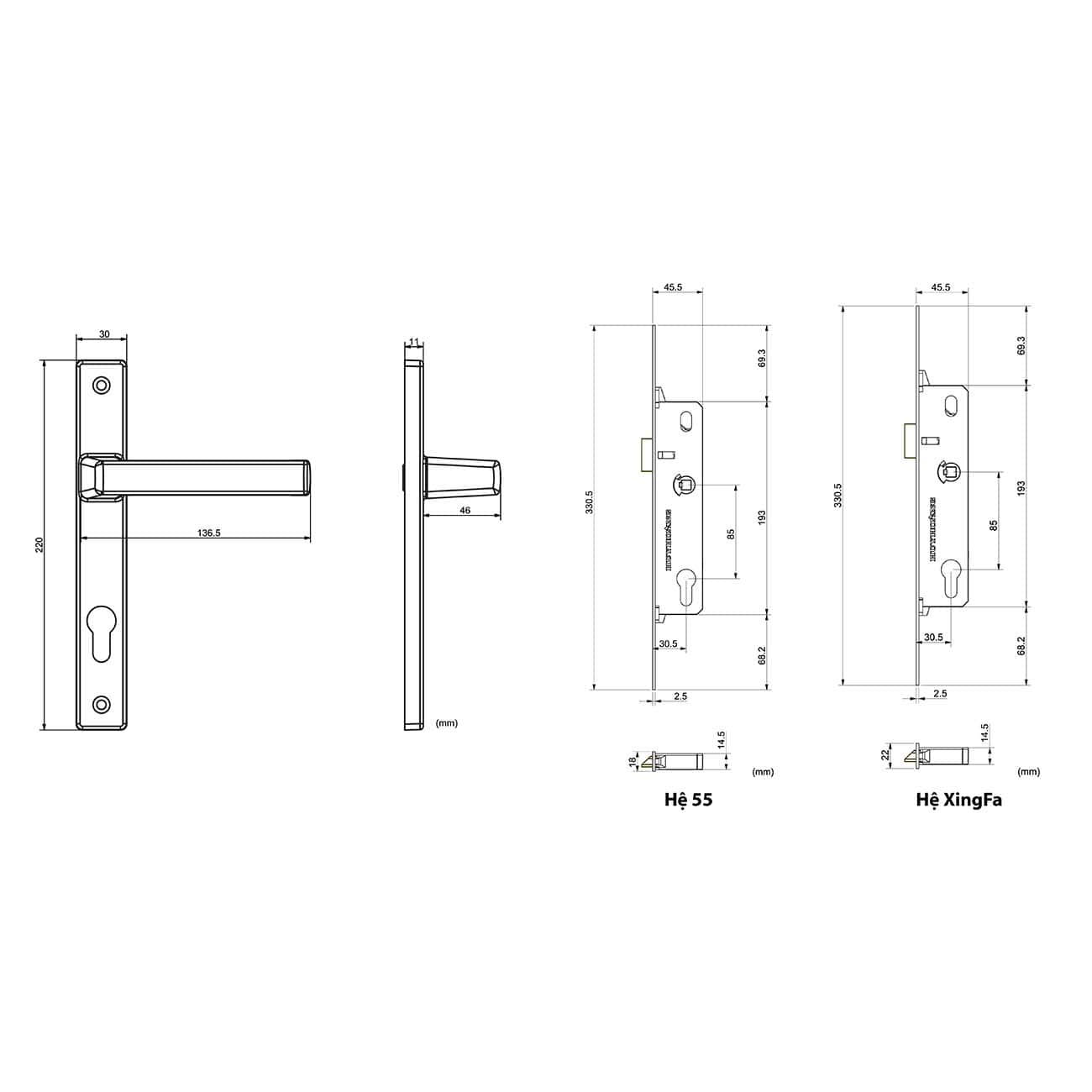 kt-tn8580 khóa cửa nhôm