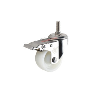 Bánh xe đẩy BXD010 cọc vít khóa kép càng inox