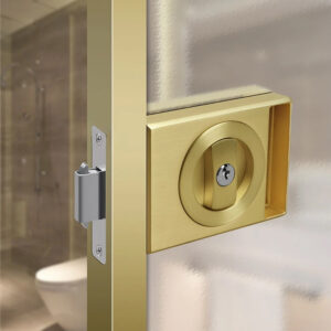 Khóa cửa lùa slim KCL002 MBG màu vàng có chìa