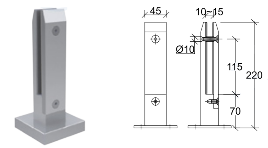 Thông số trụ lan can ngàm đặc TLC024