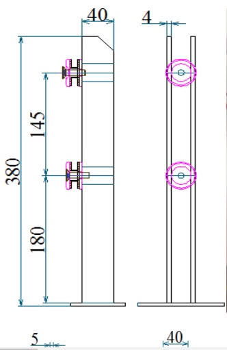 Thông số kỹ thuật Trụ lửng kép 38cm TCL019-001 đế mặt la kép 4mm