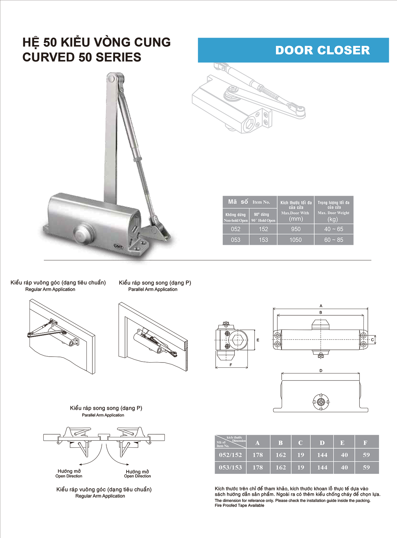 Thông tin cùi chỏ hơi GMT 052 40 - 65kg không dừng
