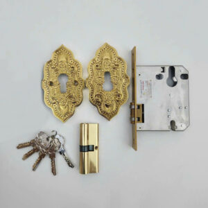 Khóa âm sàn cửa gỗ KS002 PVD vàng bóng