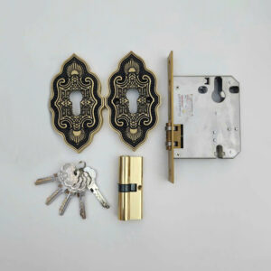 Khóa âm sàn cửa gỗ KS004 vàng đen