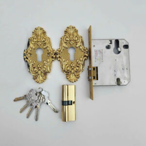 Khóa âm sàn cửa gỗ KS005 PVD vàng bóng