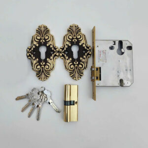 Khóa âm sàn cửa gỗ KS007 vàng rêu