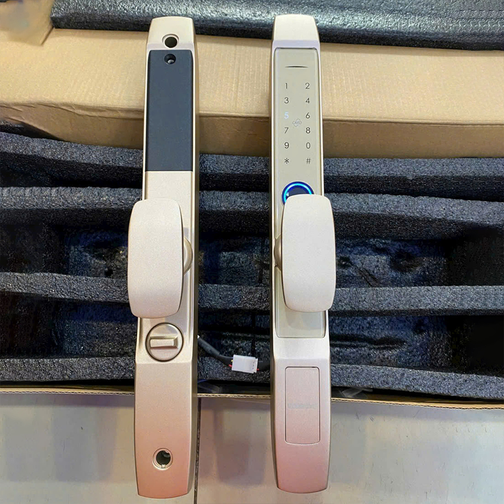 Khóa vân tay cửa lùa KVT015-S30G màu vàng