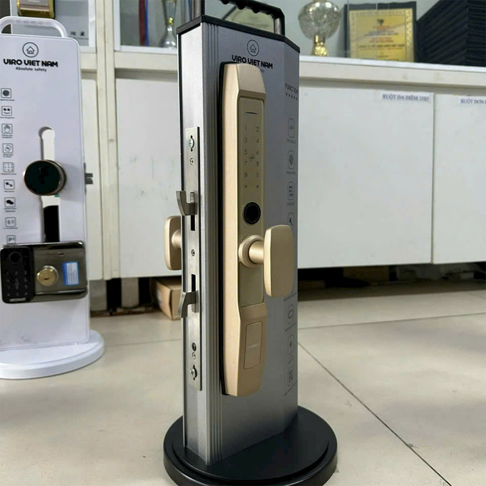 Khóa vân tay cửa lùa KVT015-S30G màu vàng