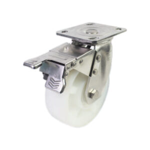 Bánh xe đẩy nhựa PA BXD003 xoay khóa kép càng inox 304