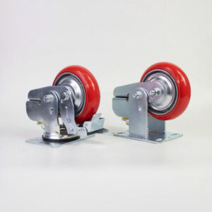 Bánh xe đẩy nhựa PU BXD008 giảm chấn lò xo