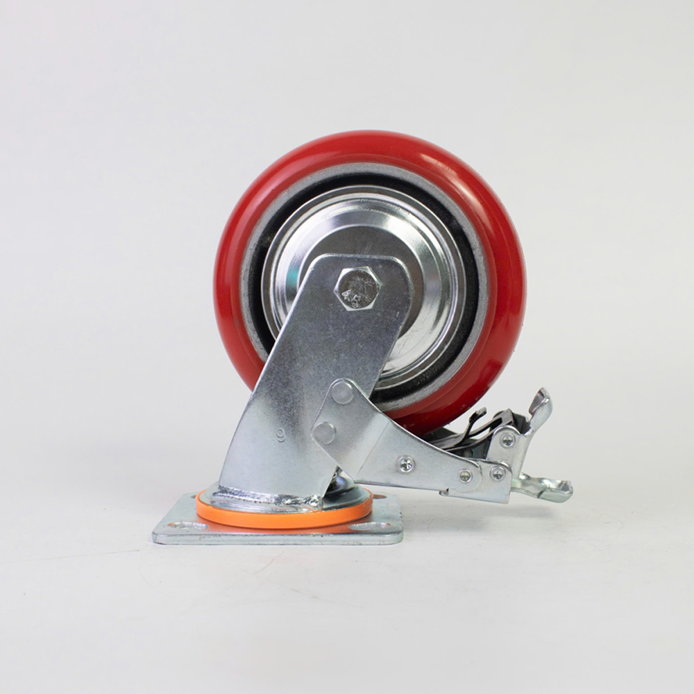 Bánh xe đẩy nhựa PU BXD051 4in, 5in, 6in, 8in có khóa