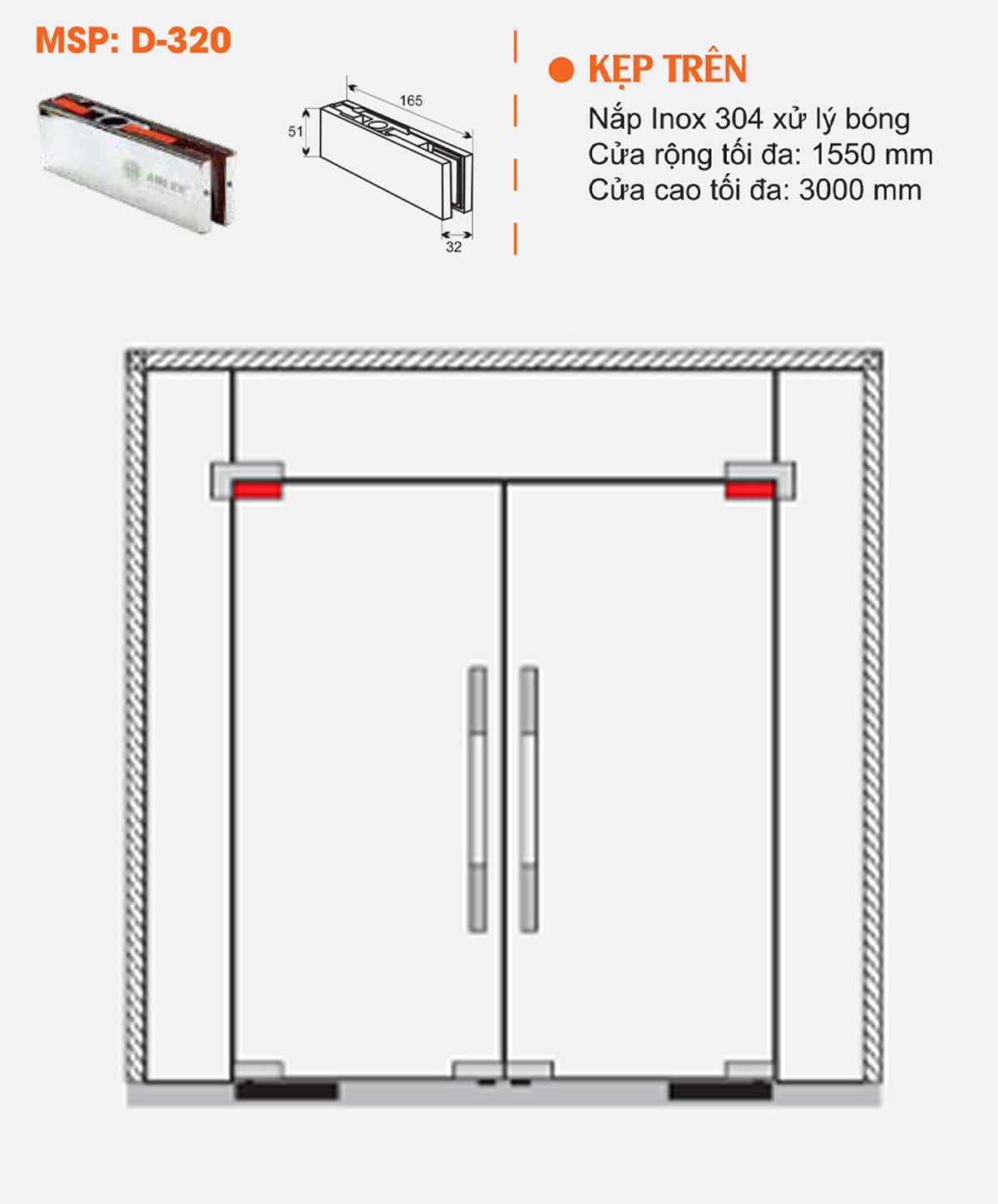 Thông số kỹ thuật kẹp kính trên ADLER D320