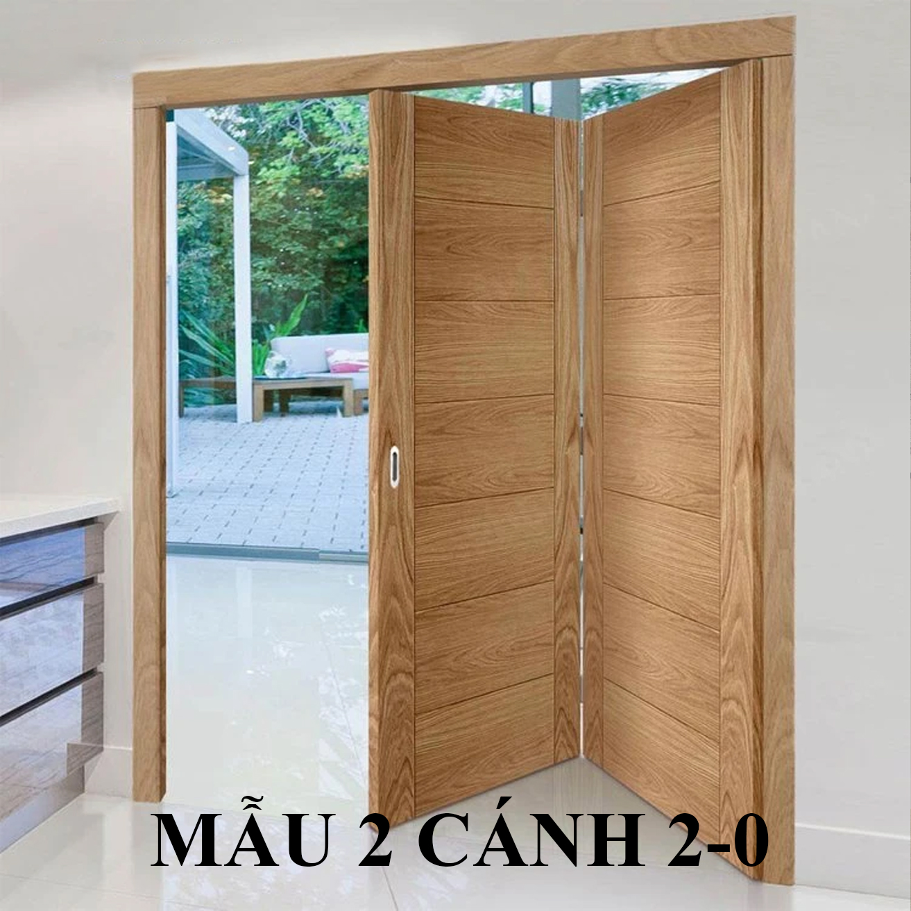 Mẫu cửa lùa xếp 2 cánh 2-0