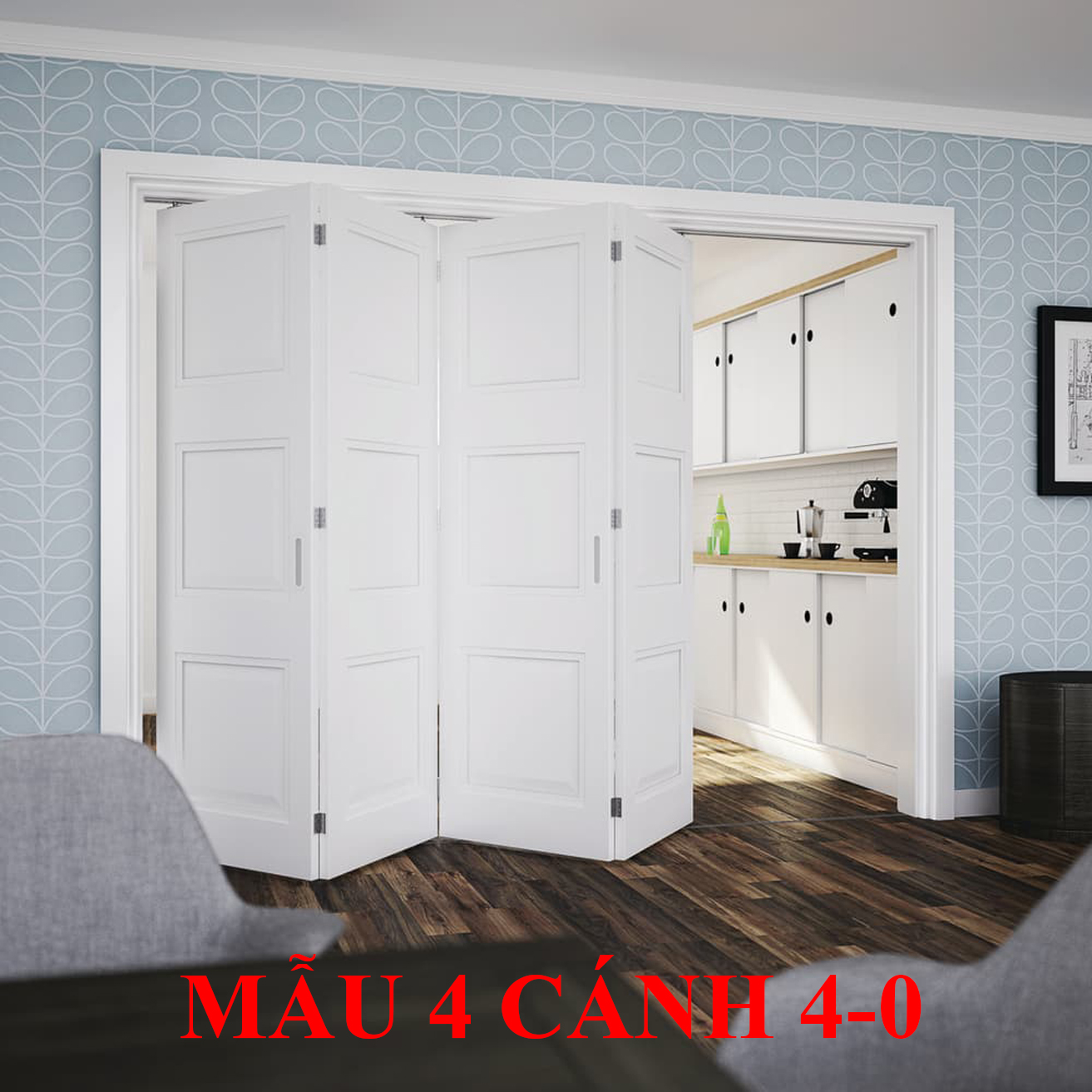 Mẫu cửa lùa xếp 4 cánh 4-0