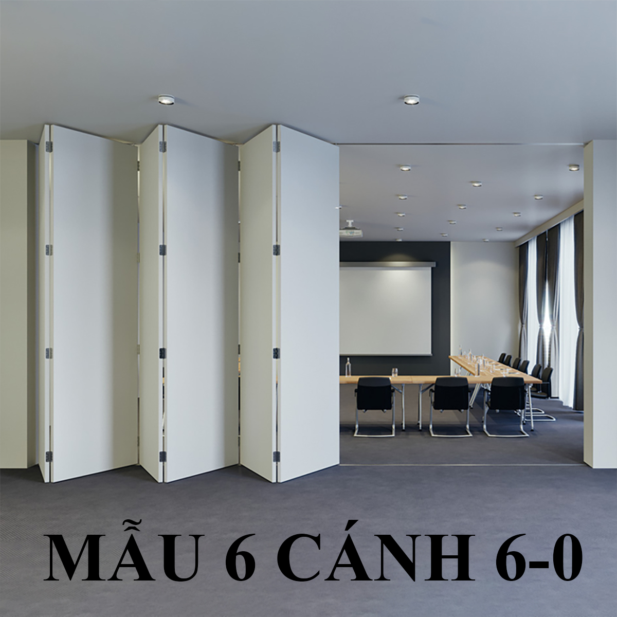 Mẫu cửa lùa xếp 6 cánh 6-0