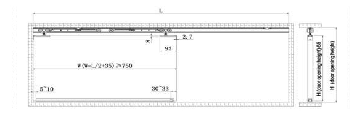 Thông số kỹ thuật bánh xe lùa treo 4 bánh BXL004-143S tải 80kg có giảm chấn