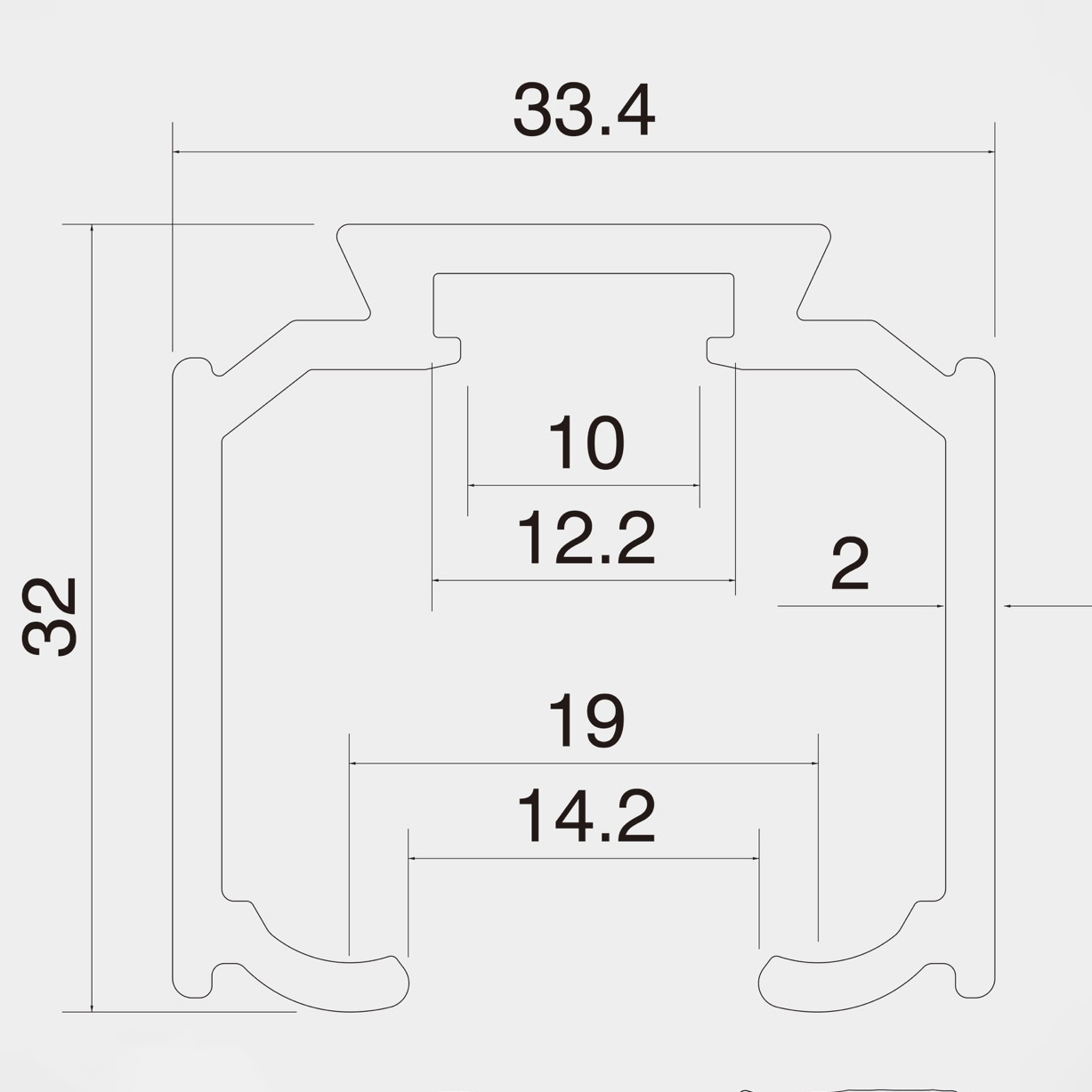Thông số kỹ thuật ray cửa lùa treo RNCL006-809GT