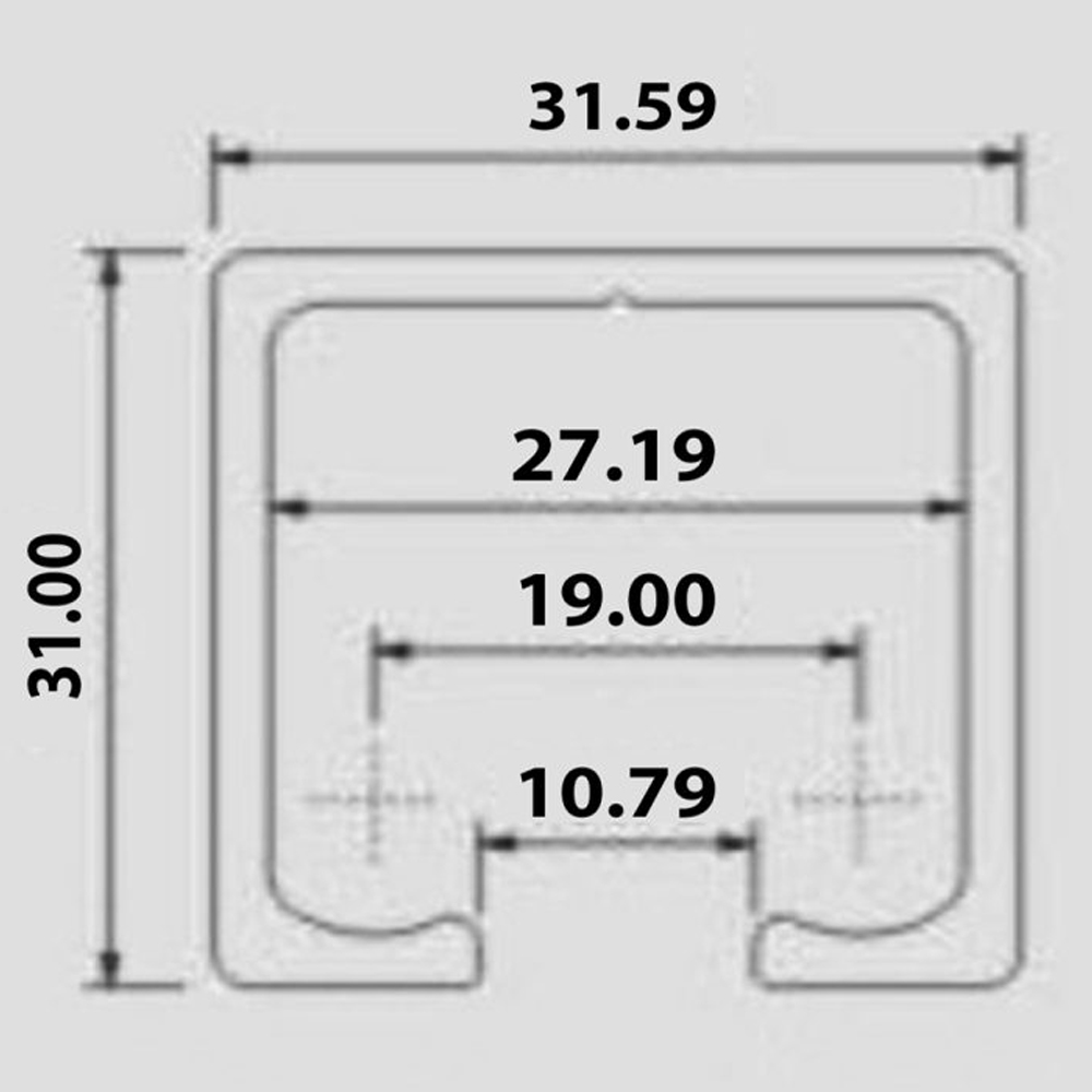 Thông số kỹ thuật ray cửa lùa treo RNCL008-801GT