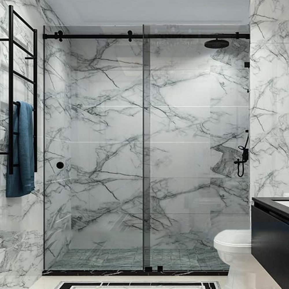 Bộ phụ kiện phòng tắm kính lùa PTK001D inox 304 đen mờ