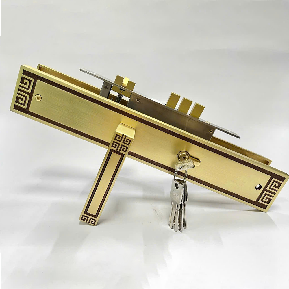 Khóa cửa chính KC034-8545 dài 380mm vàng mờ