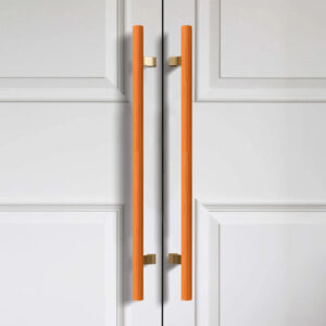 Tay nắm cửa lệch tâm TN099 gỗ gõ đỏ ø38