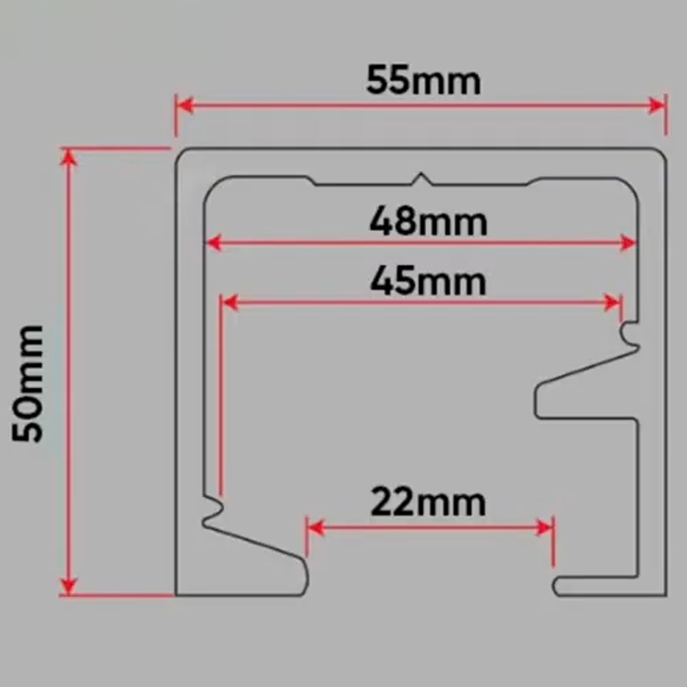 Thông số kỹ thuật ray cửa trượt gấp RNCL013-769