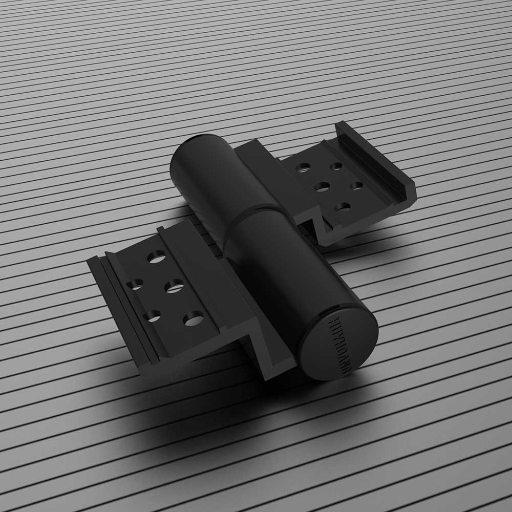 Bản lề 2D Vát Cạnh hệ 55 Huy Hoàng màu đen - Ảnh 3