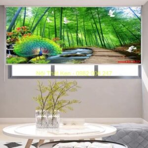 Rèm cửa cuốn in tranh tô điểm không gian nội thất NTKRCT11