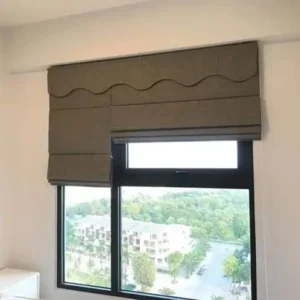 Màn Roman Xếp Lớp Phòng Khách Chống Nắng Hiện Đại