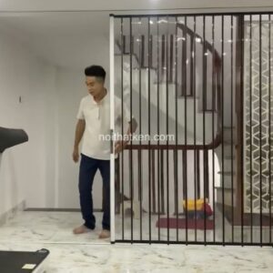 Vách ngăn Cửa Xếp Lá Nhựa Trong suốt